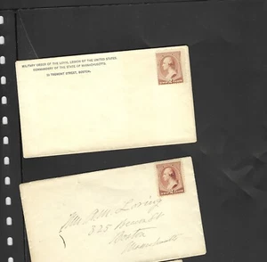 USA -CLASSIC OLDER-1870 ISH- 2 COVERS-UN-CANCELLED-2 CENT BROWN--F-VF-#D2 - Picture 1 of 1