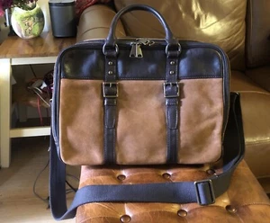 Fossil men's satchel bag, leather suede - Picture 1 of 5