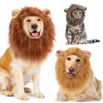 Divertido Lindo Disfraz de Melena de León Tocado para Gato Perro Mascota Ropa Vestido Fiesta EE. UU. Foto 1 de 4