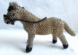 ZUNI BEADED HORSE *Golden Beads* 2004 Tilden Martza* 4.5 Inch* FREE SHIPPING* - Picture 1 of 8