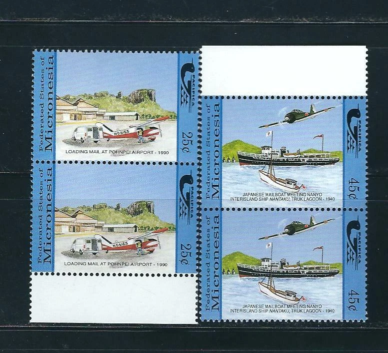 Micronesia  SC # 122-123 pacifica Emblem And Japanese Mail Boat . MNH - Image 1 of 1