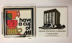 Grange Insurance Companies Drink Coaster (Have A Cup On Me) With Box Vintage - Picture 1 of 11