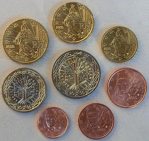 manueduc  FRANCIA  2000  Las  8 Monedas  Euro NUEVAS - Picture 1 of 1