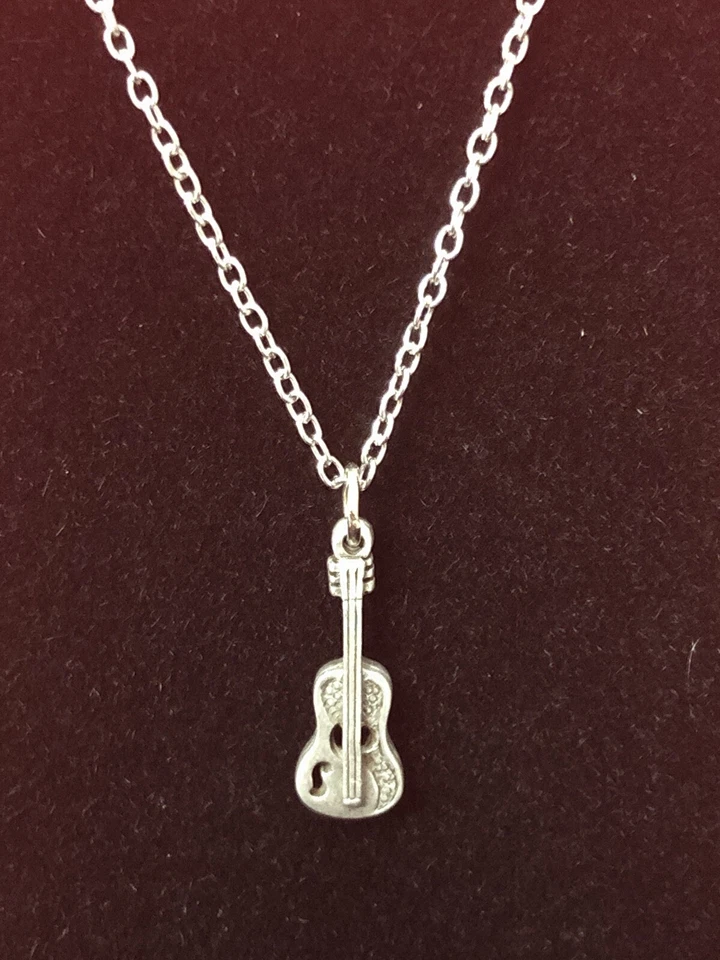 Оловянная гитара подвеска с ожерелье ожерелье (ref #79) - Изображение 1 из 3