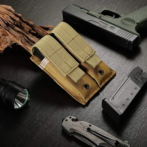 Tactical Molle Double Magazine Pouch Pistol Mag Holder Portable Tools Belt Pouch - Picture 1 of 13