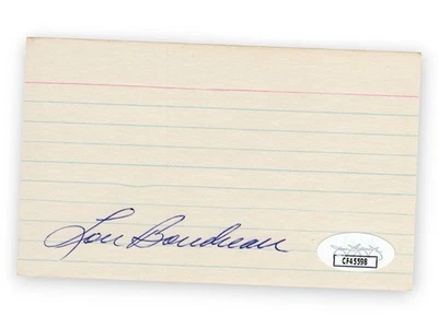 Lou Boudreau Signed Autographed 3X5 Index Card Indians Hall of Famer JSA CF45598 - Image 1 of 2