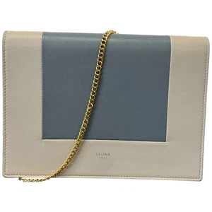 Celine Portafoglio Donna Telaio Su Catena Borsetta Beige - Foto 1 di 13