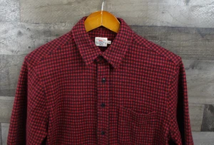 Camisa Suéter Faherty Legend Para Hombre Mediana Roja Negra Franela a Cuadros Abotonada Suave - Imagen 1 de 13