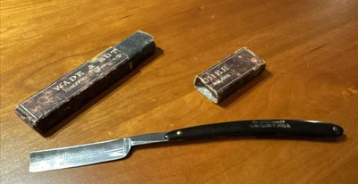 ¡VINTAGE! Maquinilla de afeitar recta Wade & Butcher 6/8 escalas de lujo caja de ataúd Foto 1 de 4