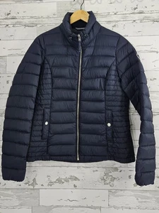 Abercrombie & Fitch Down Series Quilted Puffer Full Zip Blue Jacket Women Large - Picture 1 of 12