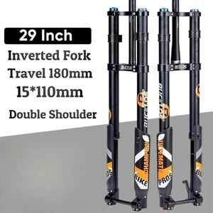 Inverted Air Fork 26/27.5/29Inch DH MTB Bicycle Air Suspension Boost Front Fork - Picture 1 of 17