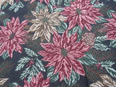 Poinsettia Christmas Tapestry - 2 1/4 yards x 34" - Image 1 of 3