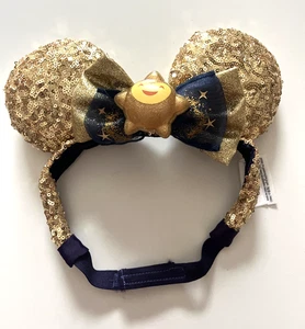 Disney Parks 100 Wünsche Pailletten Adaptiv Ohr Stirnband Gold/Blau ERWACHSENE - Bild 1 von 5