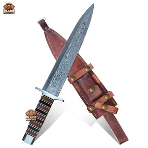 Real Steel Craft Damaststahl Dolch, Arkansas Zahnstocher Messer mit Damast B - Bild 1 von 6