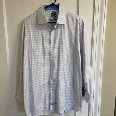 Camisa de hombre English Laundry blanca y azul manga larga con botones talla XL Foto 1 de 4