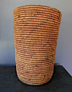 VINTAGE SÜDWESTINDISCHER JICARILLA APACHE POLYCHROMER ZYLINDRISCHER KORB - Bild 1 von 18