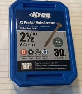 Kreg SML-C2X250-30 Protec-Kote Taschenschrauben, 2-1/2 Zoll #14 Grobgewinde, Maxi - Bild 1 von 6