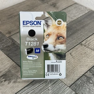 Cartucho de impresora de inyección de tinta Epson negro genuino T1281 Fox C13T12814012 Exp 2026 - Imagen 1 de 10