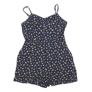 SUPERDRY Playsuit Damen dunkelblau Blumen M Baumwollmischung Sommer Freizeit - Bild 1 von 6