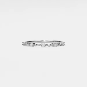 Anillo de compromiso apilable de moissanita en plata de ley 925 - Imagen 1 de 5