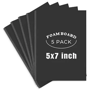 5 Pack 5x7 Black Foam Boards Foam Core Poster Board for Display Mounting Print P - Picture 1 of 6