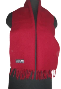 NSM Fransen Ende Herren Schal Weinrot/Burgund Warm Wollmischung Winter 12 x 54 Zoll  - Bild 1 von 7