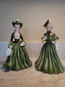 Vintage Norcrest Victorian Porcelain 1959 Lady Figurines - Picture 1 of 10