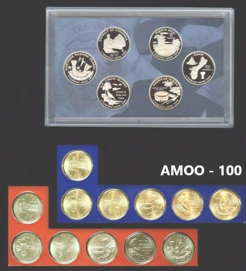 2009 P D S D.C. & U.S Territories Proof & Satin Finish Quarter Set from US Mint  - Image 1 of 1