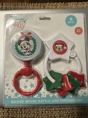 Disney Baby Mickey Mouse Combo Pack Character Rattle and Star Ring Teether - Image 1 of 2