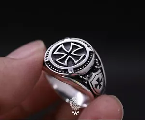 Anillo cruzado de plata anillo cruzado de plata 925 anillo de caballero anillo cruzado de caballero - Imagen 1 de 6