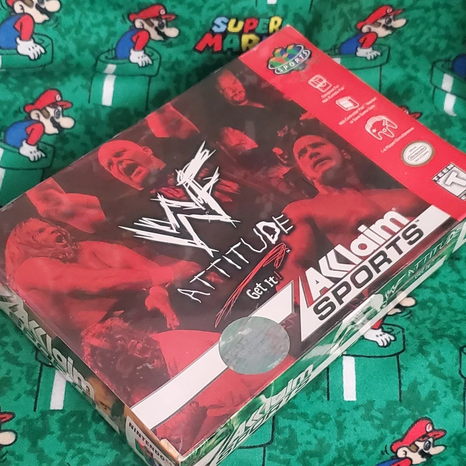 WWF Attitude Nintendo 64 N64 New Sealed Rewrap Store Display - Image 1 of 4