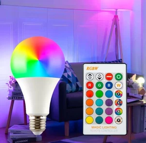 RGB LED Light Bulb 16 Colour Changing Remote Controlled Bayonet Screw Party Lamp - Picture 1 of 6