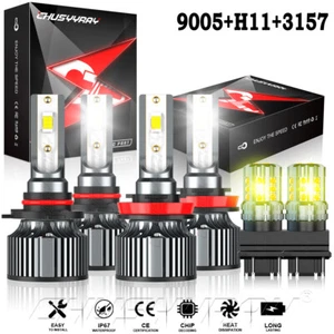 6 Bulbs 9005 H11 For Peterbilt 579 587 Trucks LED Headlight Kit Hi/Lo Beam white - Picture 1 of 15