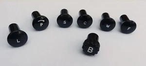 MGA Black Engraved Hex Knob Set for Lucas Control Cables & Lucas Switches - Picture 1 of 1