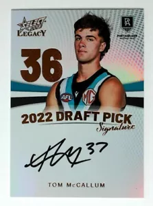 2023 Select AFL Legacy DRAFT ELIGE FIRMA COBRE Tom McCallum PUERTO ADELAIDA - Imagen 1 de 3