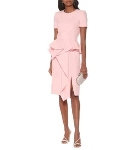 NWT. $3190 ALEXANDER MCQUEEN PEPLUM DRESS Pink IT38 / US2 - Picture 1 of 15
