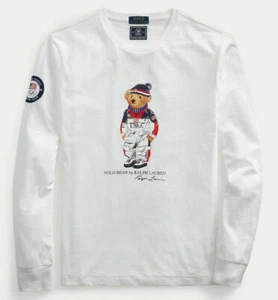Polo Ralph Lauren Men's Olympic Bear USA Team Long sleeve T-Shirt Tee White XL - Picture 1 of 7