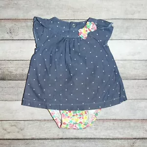 Child Of Mine Kleinkind Mädchen 0-3M gepunktet Blumen Einteiler Kleid Strampler - Bild 1 von 8