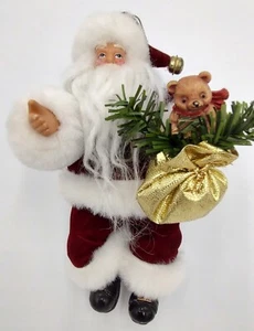 Vintage Dillard's Borten Weihnachtsbaumschmuck Samtanzug 7,5 im Regal Sitzer - Bild 1 von 8