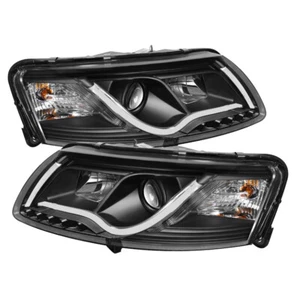 Audi 05-08 A6 / Quattro Negro DRL LED Proyector Faros Lámpara Strip Tube Style - Imagen 1 de 2