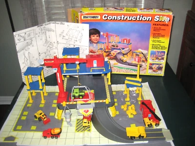 VG Matchbox Construction Site Playset with Structure, Crane, Ramp, 6 Trucks etc - Image 1 of 4