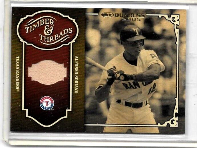ALFONSO SORIANO 2004 DONRUSS TIMBER & THREADS GAME USED BAT - Image 1 of 1