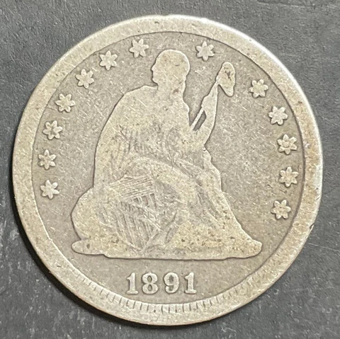 1891-P Seated Liberty Quarter Nice 90% Silver i492 Cover