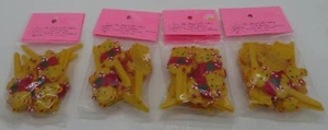 Vintage Lot of 40 GOLD SANTA BEAR Christmas cake toppers - Picture 1 of 4