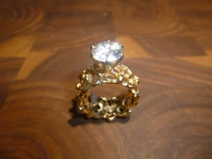 Rare James Avery 14K Cubic Zirconia CZ Free Form Size 5 Wedding Ring 7.6 Grams - Picture 1 of 4