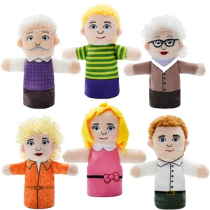 White people Family Plush Toys Set Finger Puppets Children's Interactive Dolls - Picture 1 of 10