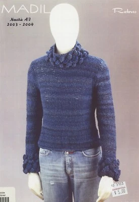 Madil Knitting Pattern M016 Pullover with Bobbles on Collar & Sleeves Women Easy - Image 1 of 2