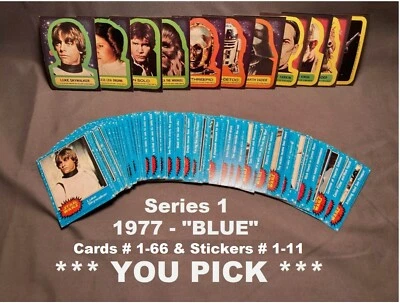 Topps STAR WARS Series 1 🔵🔴🟡 1977 Single Trading CARD/STICKER Pick: #1-66/11 - Image 1 of 2