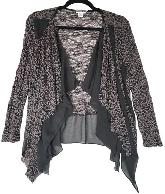 Cárdigan BKE Mujer Talla Pequeña Negro Encaje Malla Capricho Bruja Gótico Grunge Foto 1 de 4