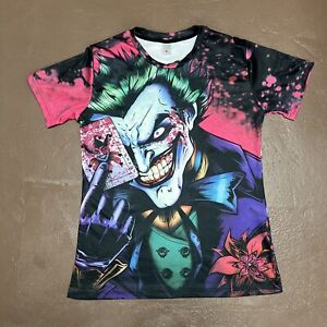 Aldeaone Multi Color Joker Men's T- Shirt Short Sleeve Size Large